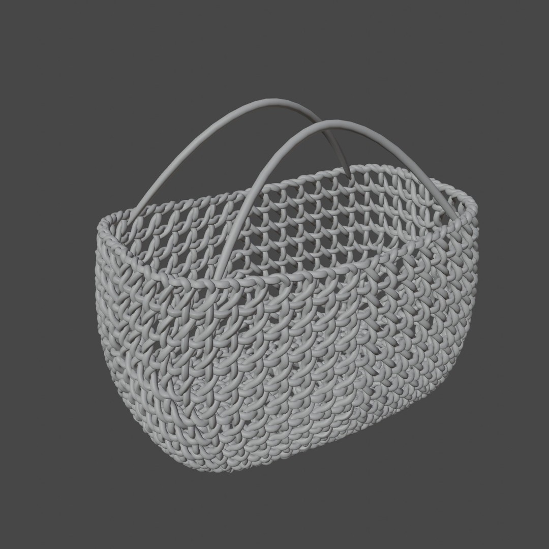 Woven Basket 3D Model – Mid Poly PBR Asset, Blender, FBX, OBJ - View 10