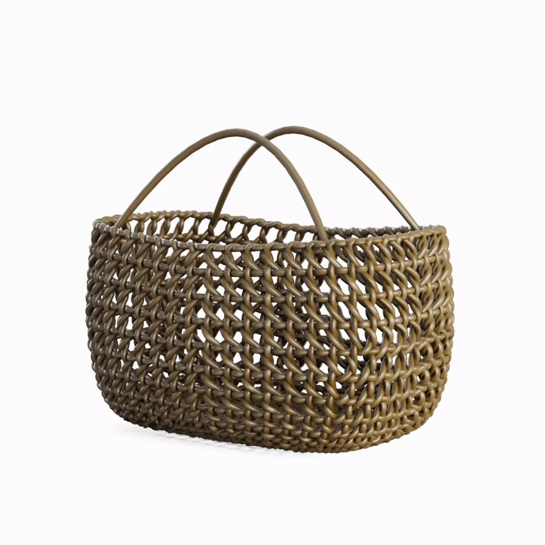 Woven Basket 3D Model – Mid Poly PBR Asset, Blender, FBX, OBJ - View 2