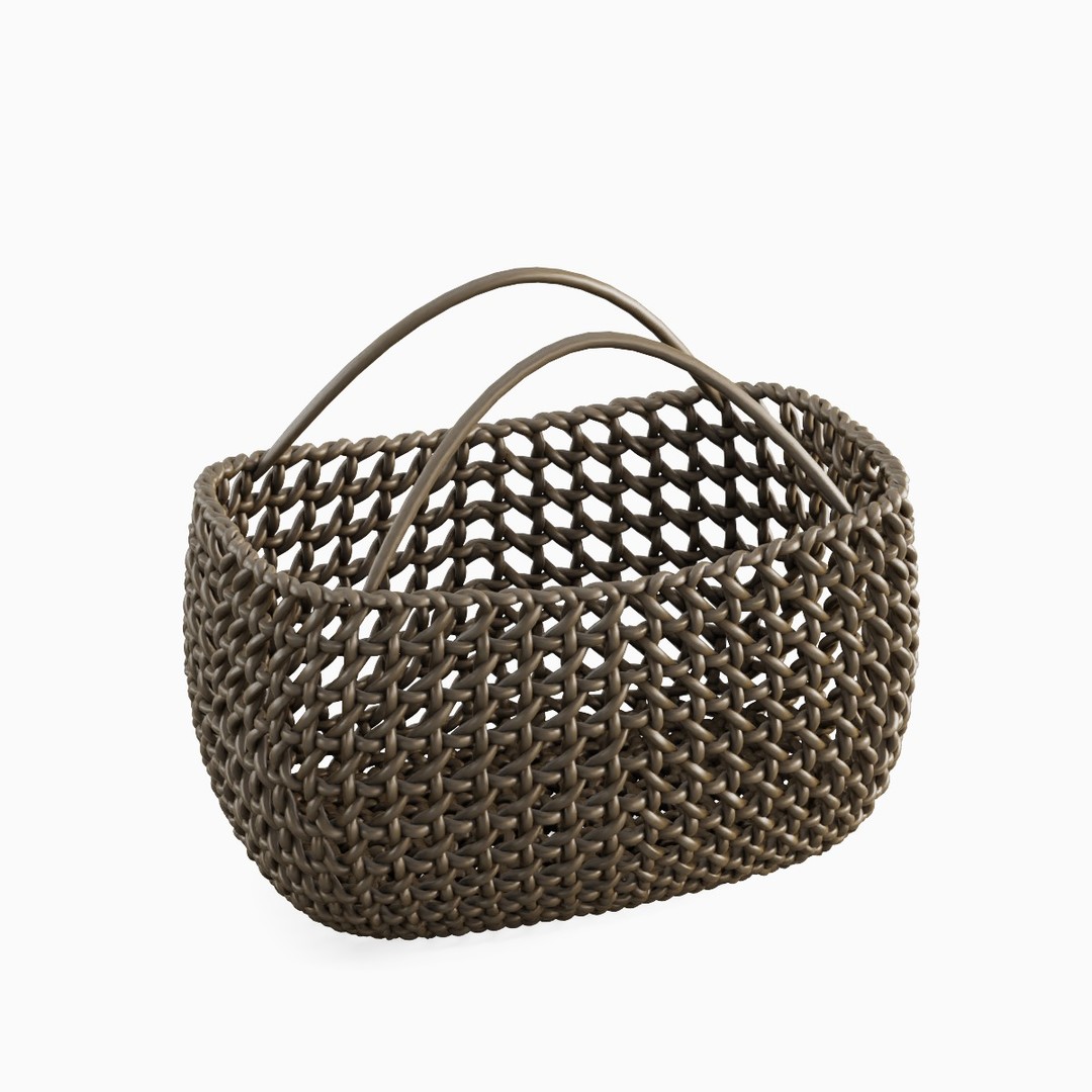 Woven Basket 3D Model – Mid Poly PBR Asset, Blender, FBX, OBJ - View 5