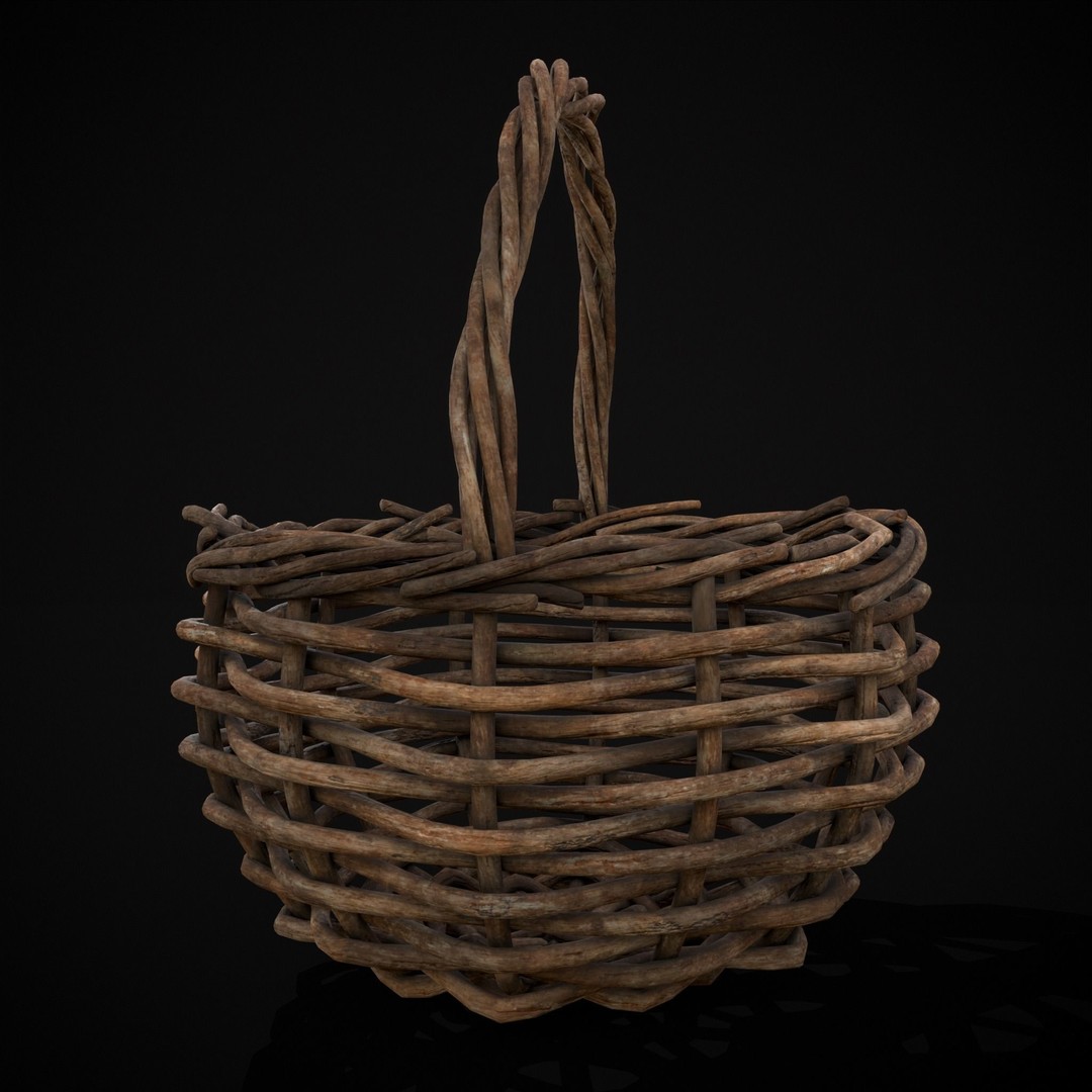 Wooden Root Basket 3D Model – Low Poly PBR Game Asset, FBX & OBJ - View 10