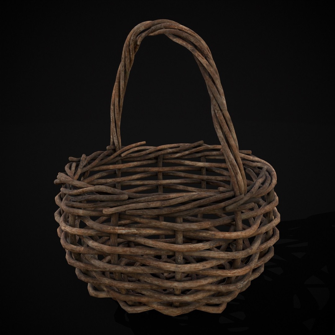 Wooden Root Basket 3D Model – Low Poly PBR Game Asset, FBX & OBJ - View 11