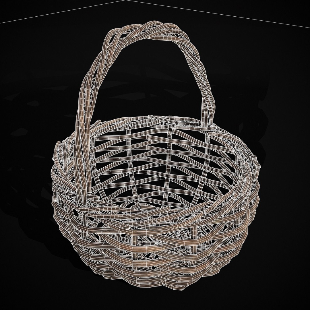 Wooden Root Basket 3D Model – Low Poly PBR Game Asset, FBX & OBJ - View 19