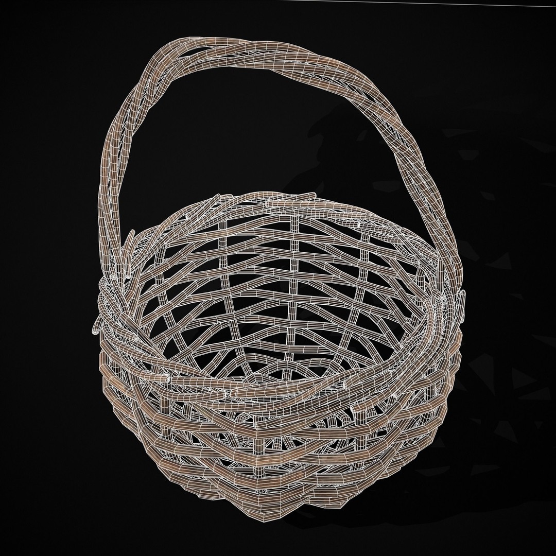 Wooden Root Basket 3D Model – Low Poly PBR Game Asset, FBX & OBJ - View 20