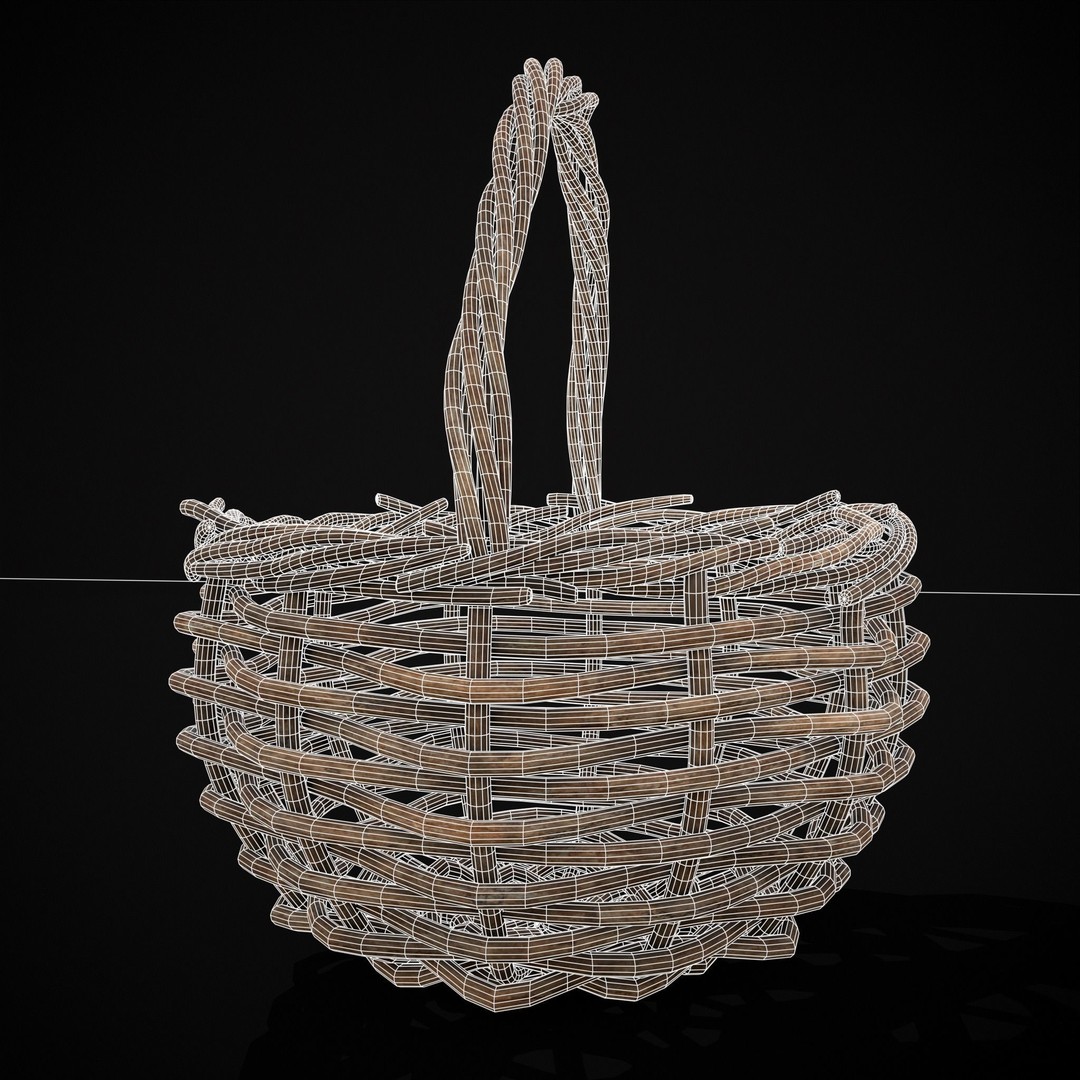 Wooden Root Basket 3D Model – Low Poly PBR Game Asset, FBX & OBJ - View 21