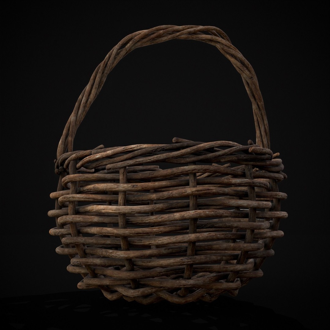 Wooden Root Basket 3D Model – Low Poly PBR Game Asset, FBX & OBJ - View 22