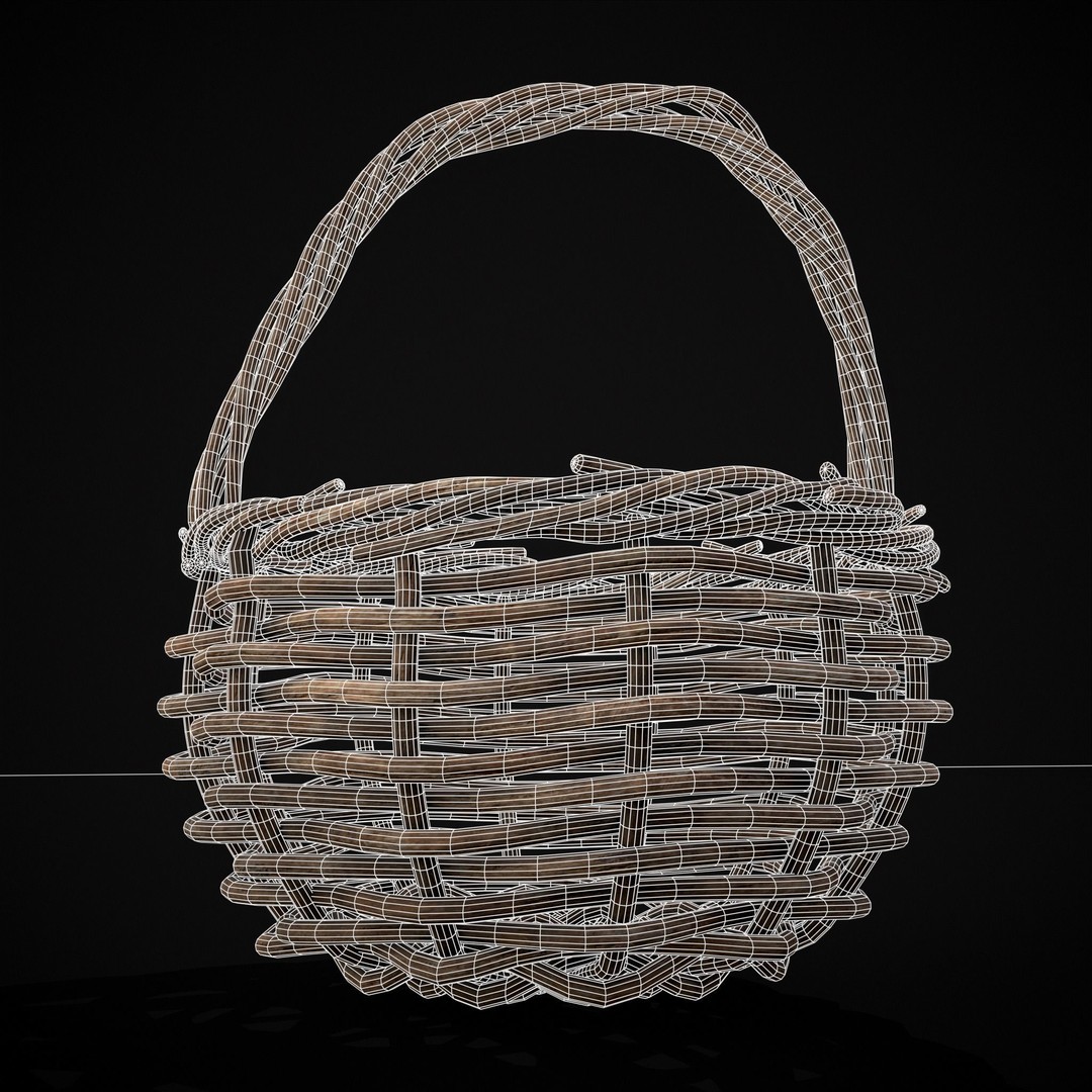 Wooden Root Basket 3D Model – Low Poly PBR Game Asset, FBX & OBJ - View 23