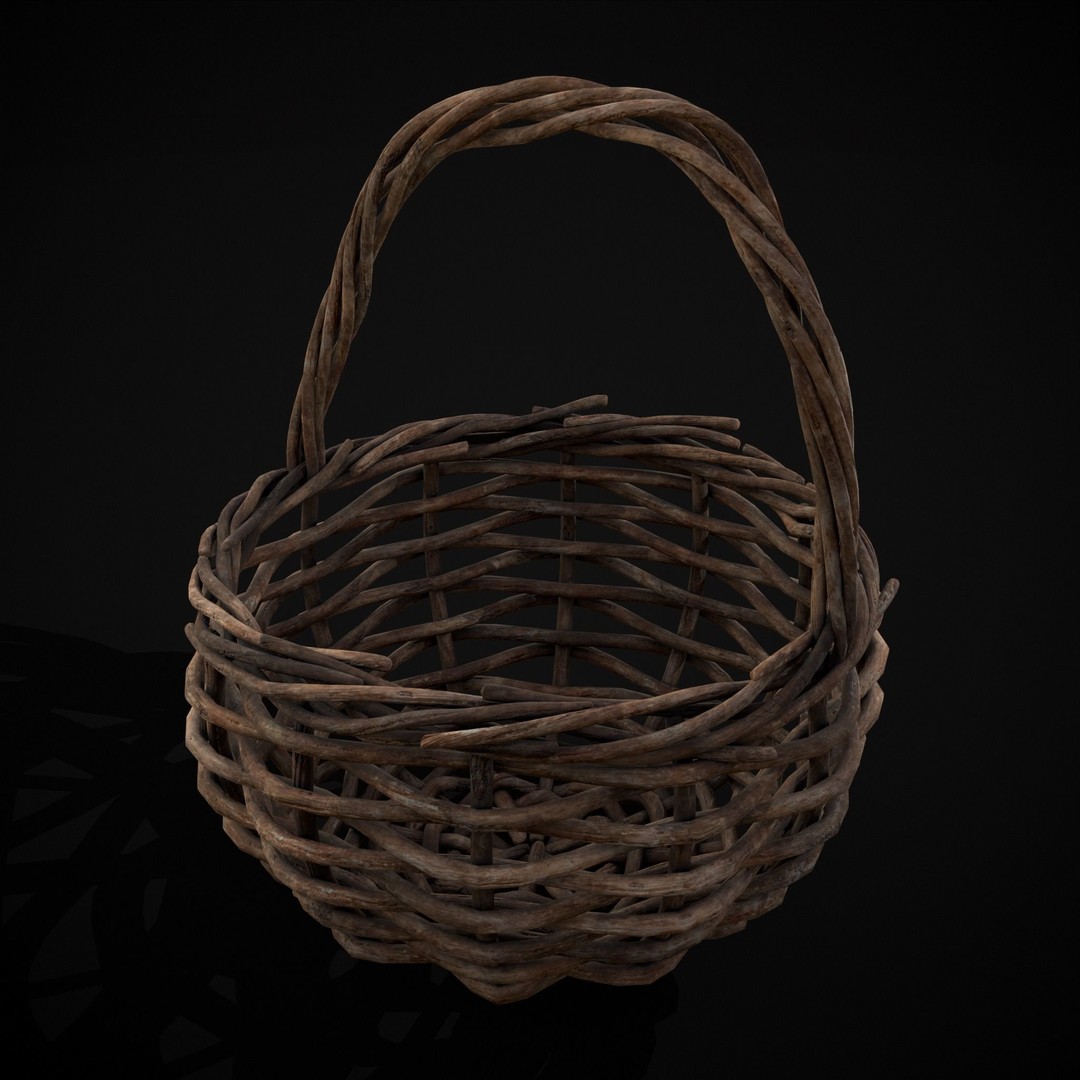 Wooden Root Basket 3D Model – Low Poly PBR Game Asset, FBX & OBJ - View 24