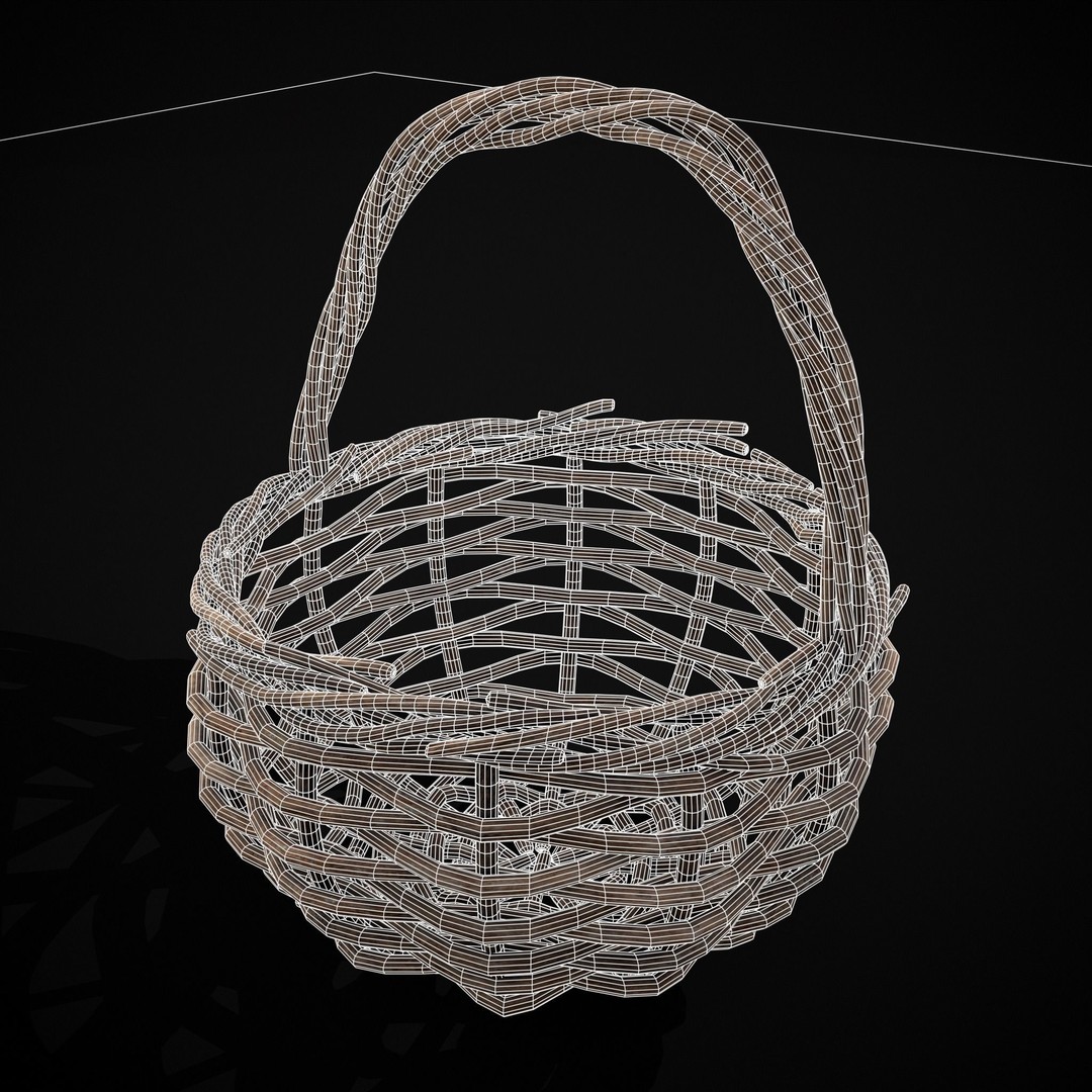 Wooden Root Basket 3D Model – Low Poly PBR Game Asset, FBX & OBJ - View 25
