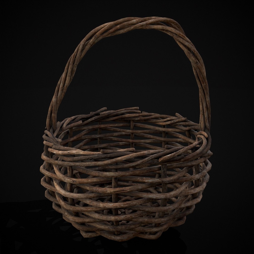 Wooden Root Basket 3D Model – Low Poly PBR Game Asset, FBX & OBJ - View 30