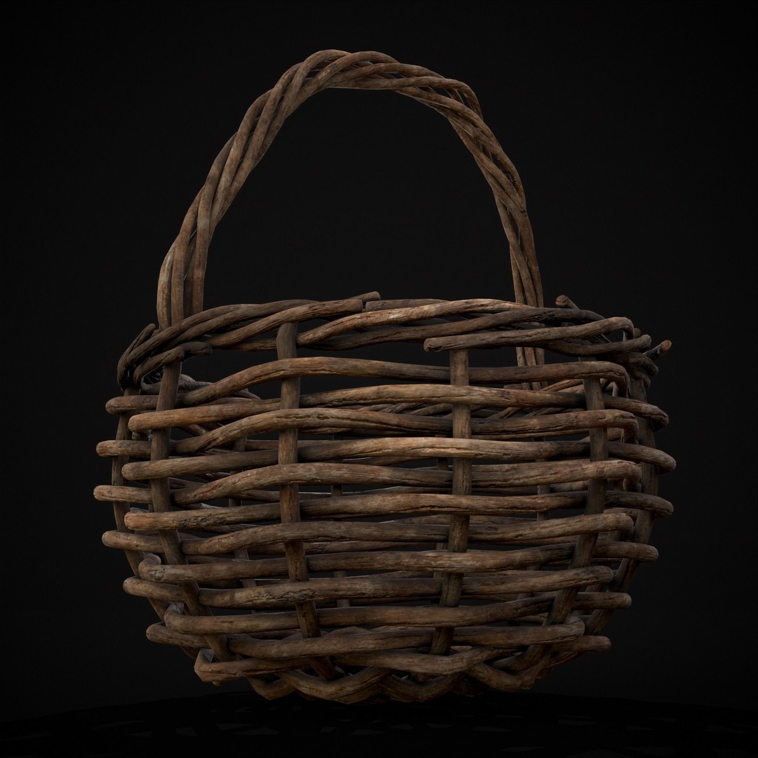 Wooden Root Basket 3D Model – Low Poly PBR Game Asset, FBX & OBJ - View 32