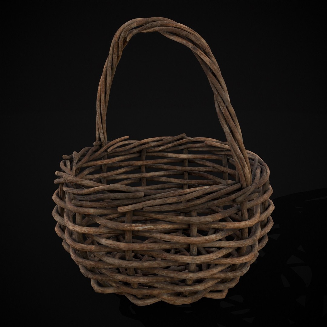 Wooden Root Basket 3D Model – Low Poly PBR Game Asset, FBX & OBJ - View 34