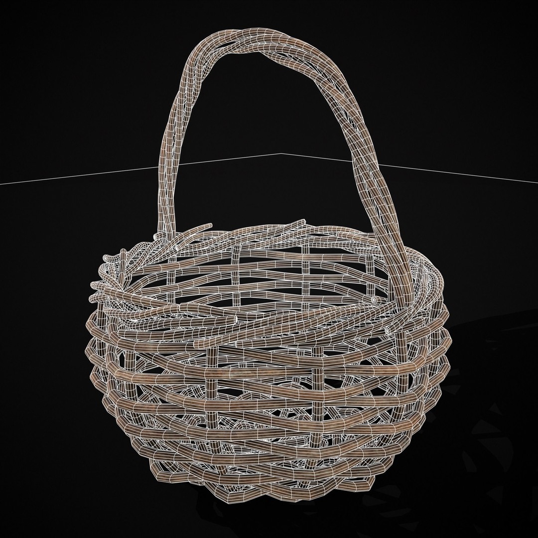 Wooden Root Basket 3D Model – Low Poly PBR Game Asset, FBX & OBJ - View 35