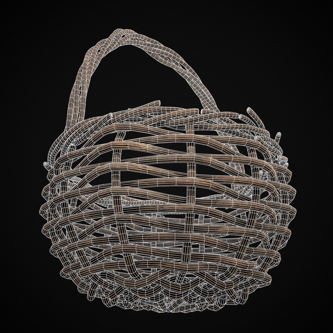 Wooden Root Basket 3D Model – Low Poly PBR Game Asset, FBX & OBJ - View 37