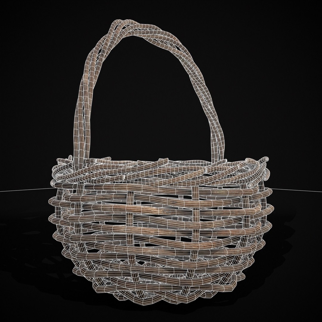 Wooden Root Basket 3D Model – Low Poly PBR Game Asset, FBX & OBJ - View 5
