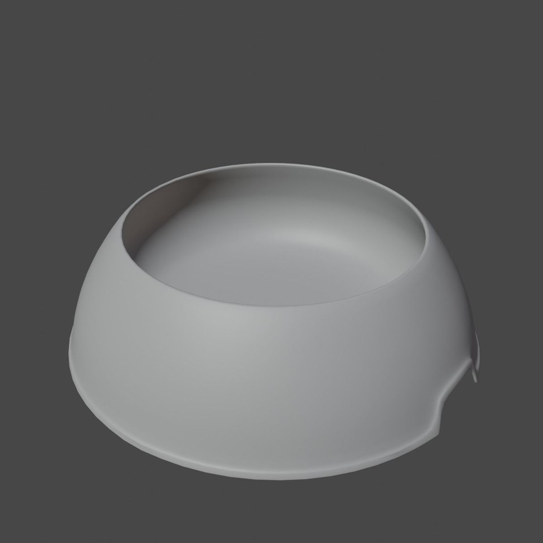 Plastic Dog Bowl 3D Model – Low Poly Game Asset, FBX, Blender - View 10