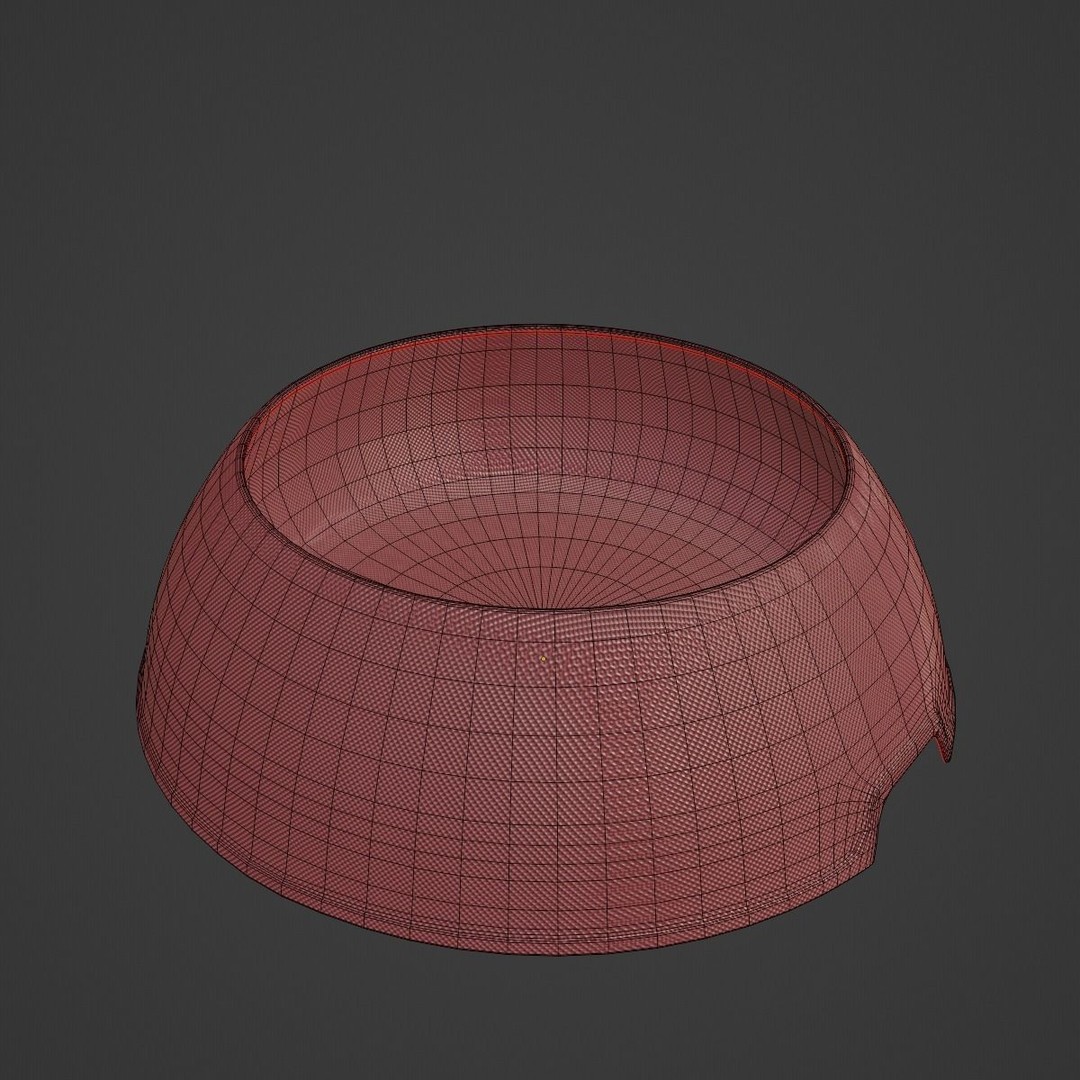 Plastic Dog Bowl 3D Model – Low Poly Game Asset, FBX, Blender - View 9