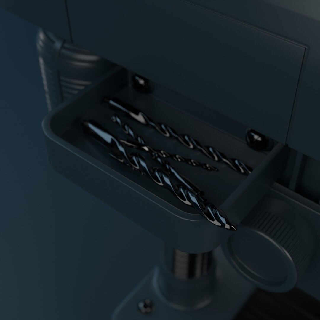 Drill Press 3D Model – Low Poly Realistic Tool for Workshop Use - View 11