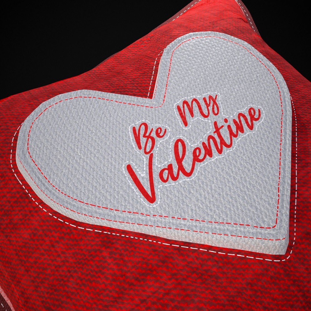Be Mine Valentine Pillow 3D Model – Low Poly PBR Asset, FBX & OBJ - View 10