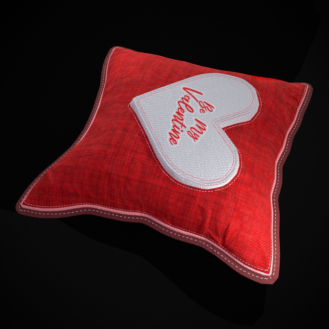 Be Mine Valentine Pillow 3D Model – Low Poly PBR Asset, FBX & OBJ - View 12