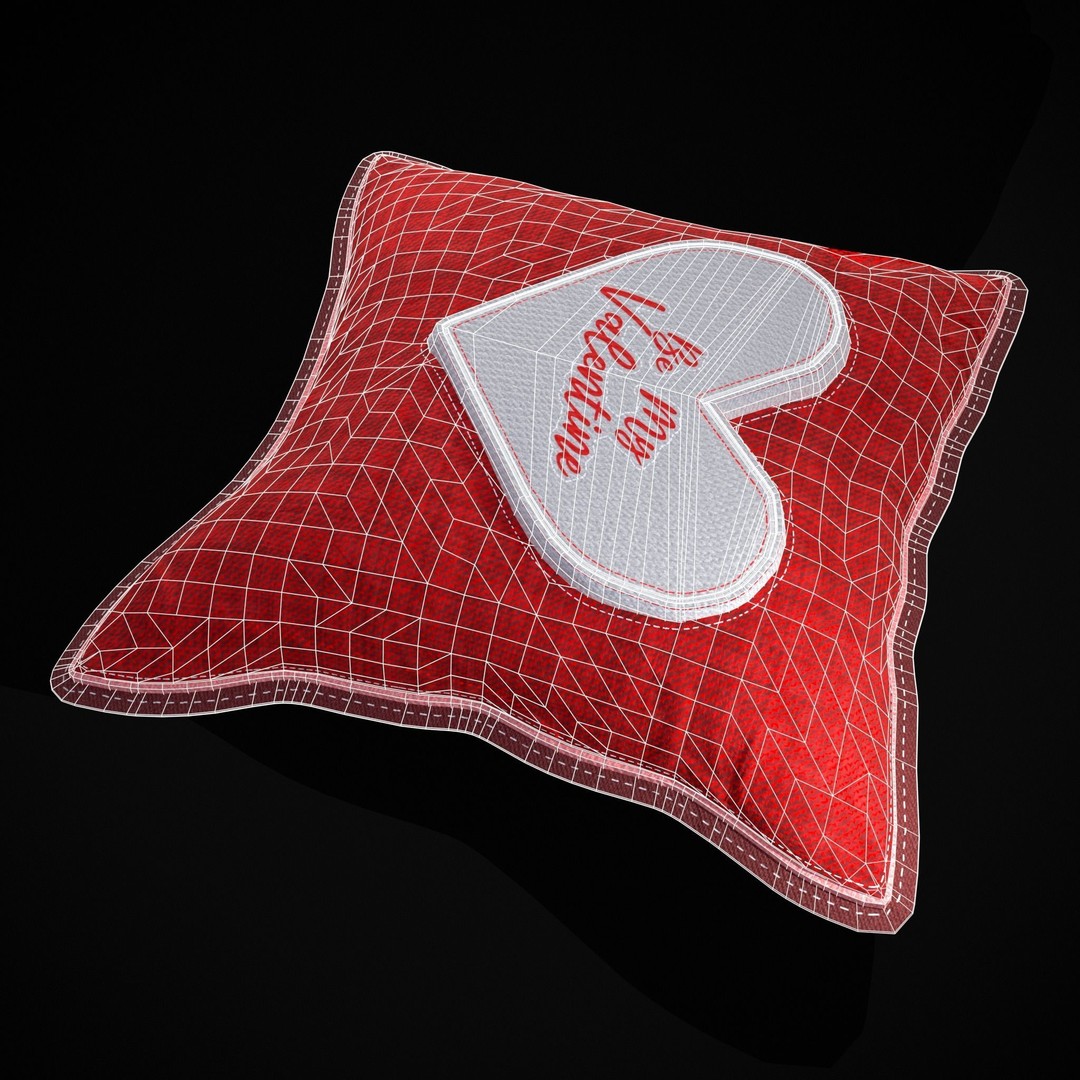 Be Mine Valentine Pillow 3D Model – Low Poly PBR Asset, FBX & OBJ - View 13
