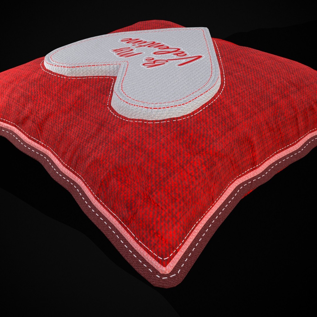 Be Mine Valentine Pillow 3D Model – Low Poly PBR Asset, FBX & OBJ - View 14