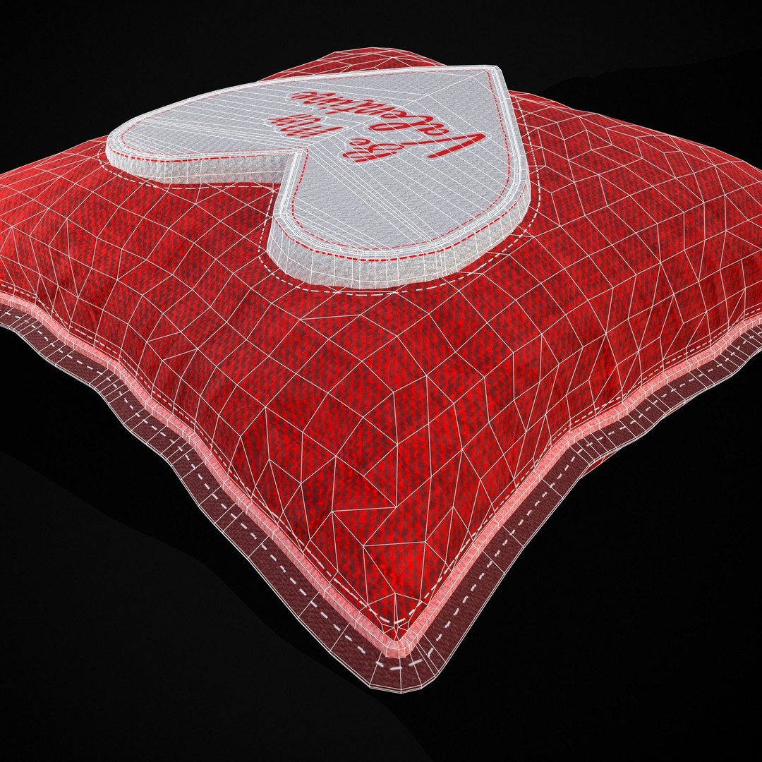 Be Mine Valentine Pillow 3D Model – Low Poly PBR Asset, FBX & OBJ - View 15