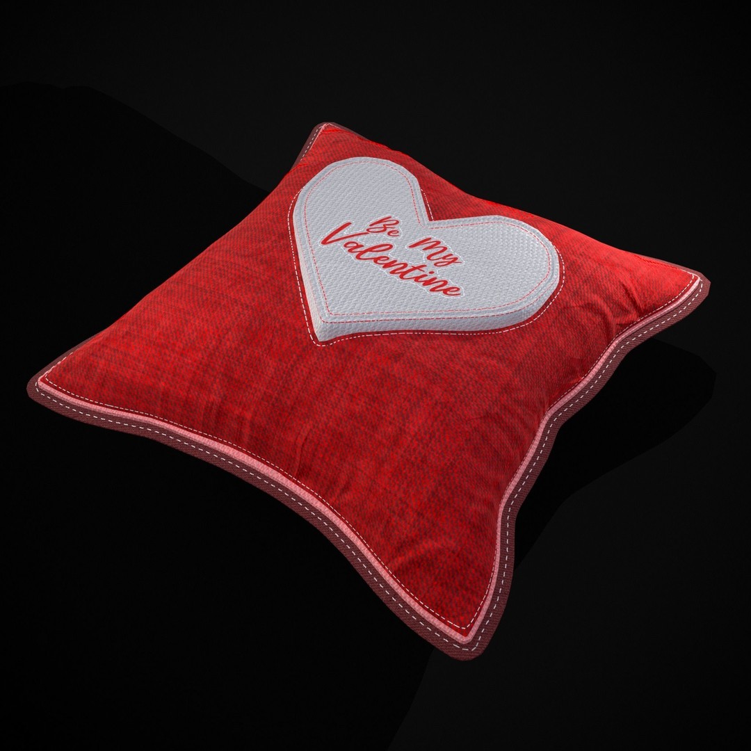 Be Mine Valentine Pillow 3D Model – Low Poly PBR Asset, FBX & OBJ - View 20