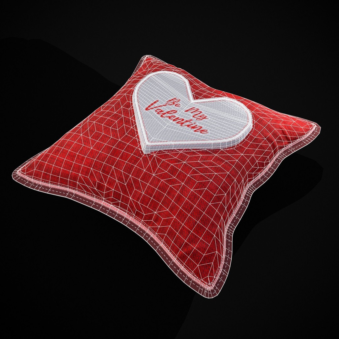 Be Mine Valentine Pillow 3D Model – Low Poly PBR Asset, FBX & OBJ - View 21