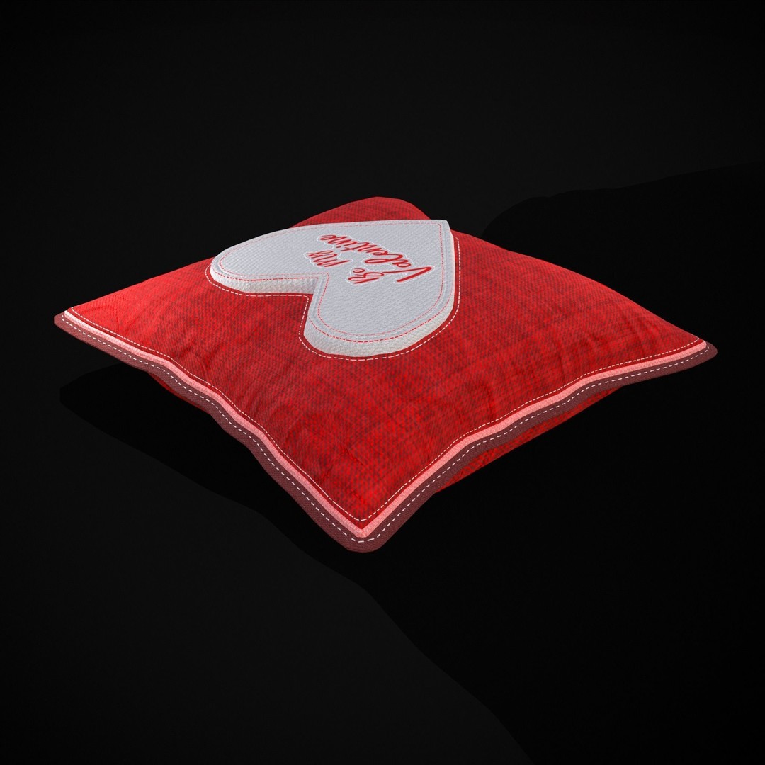 Be Mine Valentine Pillow 3D Model – Low Poly PBR Asset, FBX & OBJ - View 24