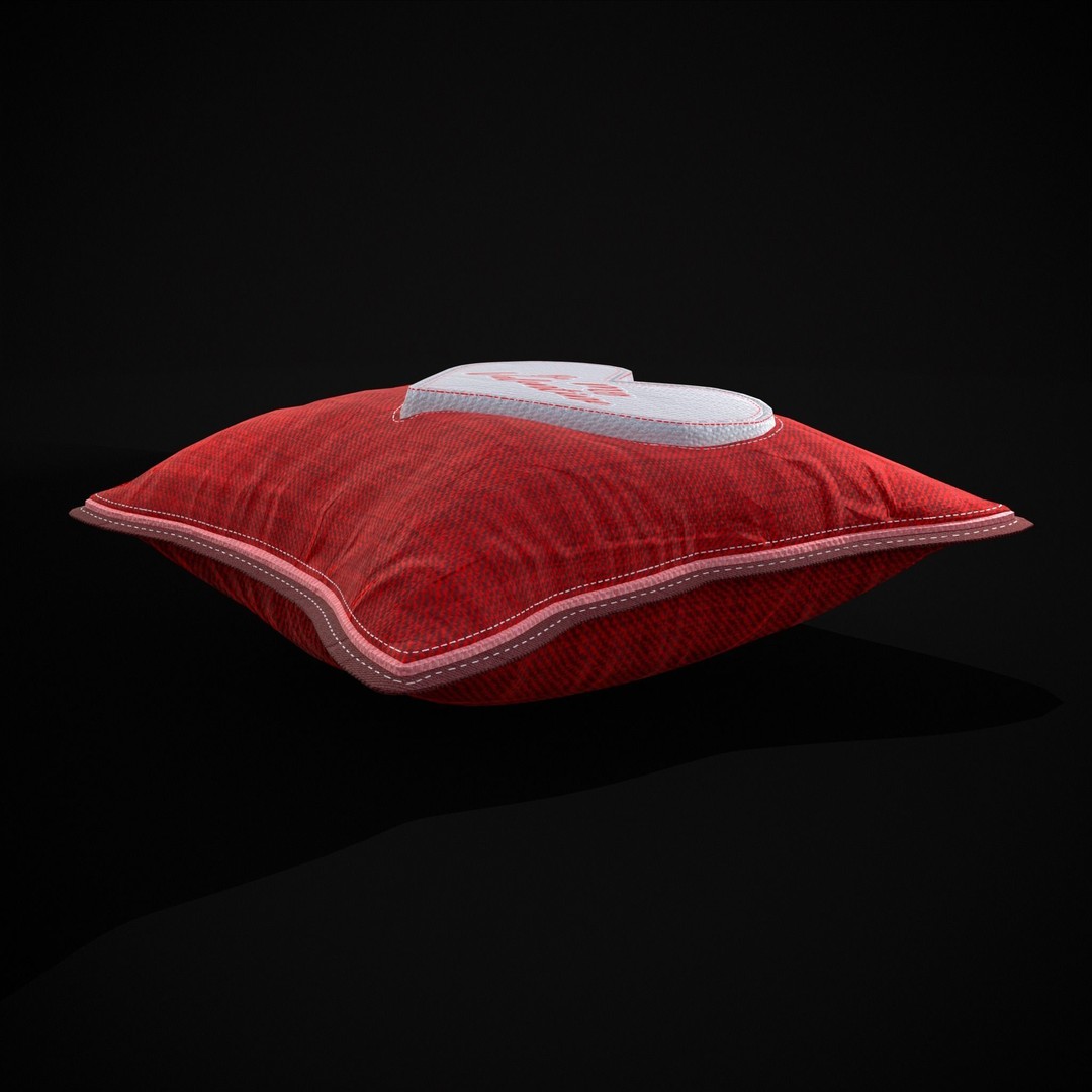 Be Mine Valentine Pillow 3D Model – Low Poly PBR Asset, FBX & OBJ - View 28