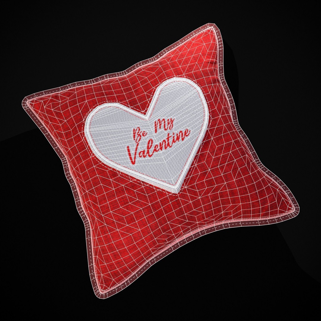 Be Mine Valentine Pillow 3D Model – Low Poly PBR Asset, FBX & OBJ - View 31
