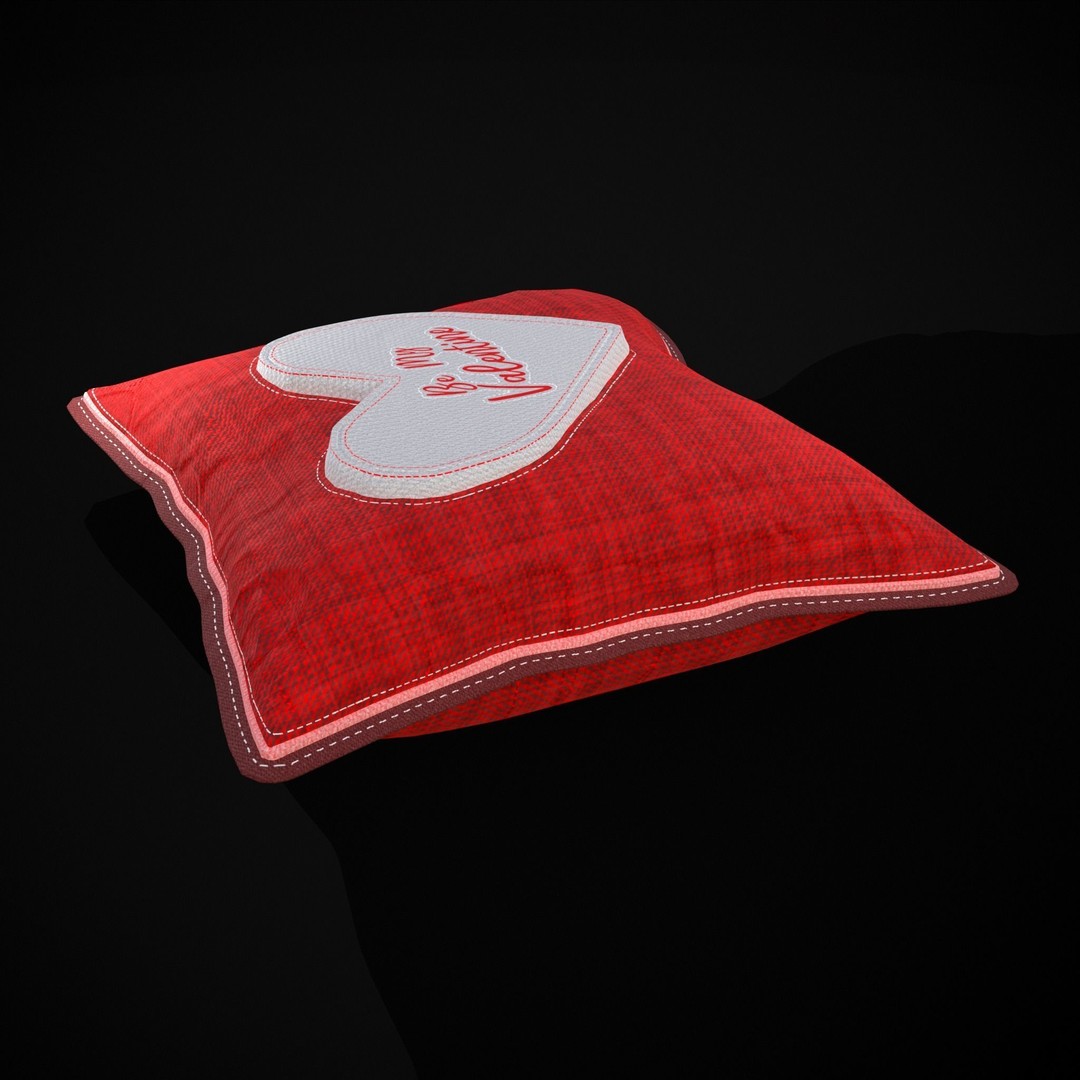 Be Mine Valentine Pillow 3D Model – Low Poly PBR Asset, FBX & OBJ - View 32