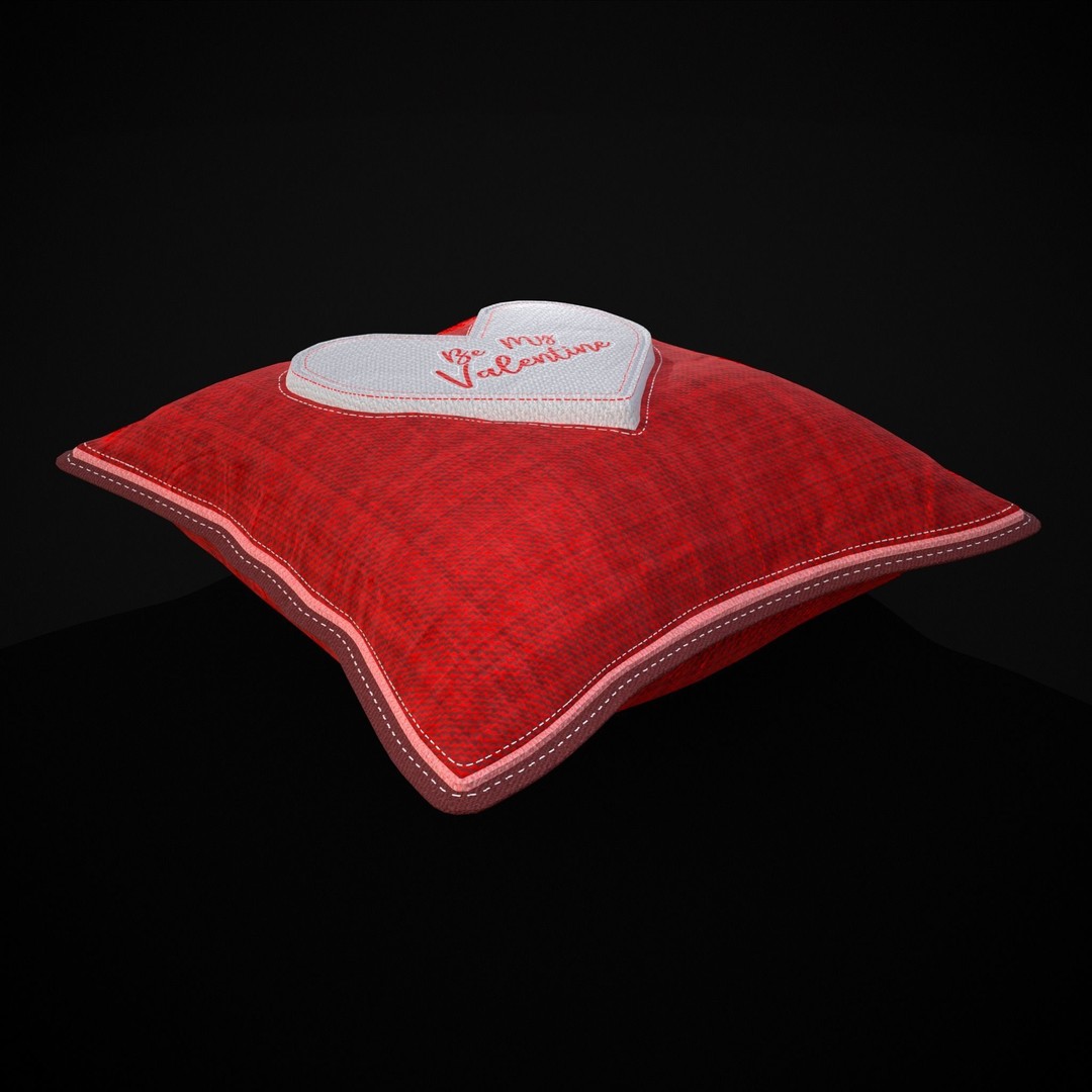Be Mine Valentine Pillow 3D Model – Low Poly PBR Asset, FBX & OBJ - View 4