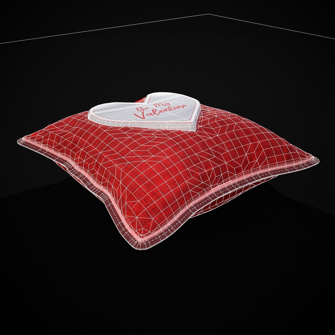 Be Mine Valentine Pillow 3D Model – Low Poly PBR Asset, FBX & OBJ - View 5