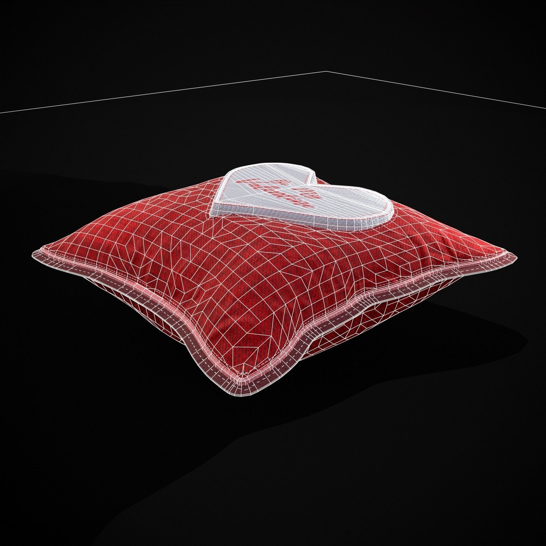 Be Mine Valentine Pillow 3D Model – Low Poly PBR Asset, FBX & OBJ - View 7