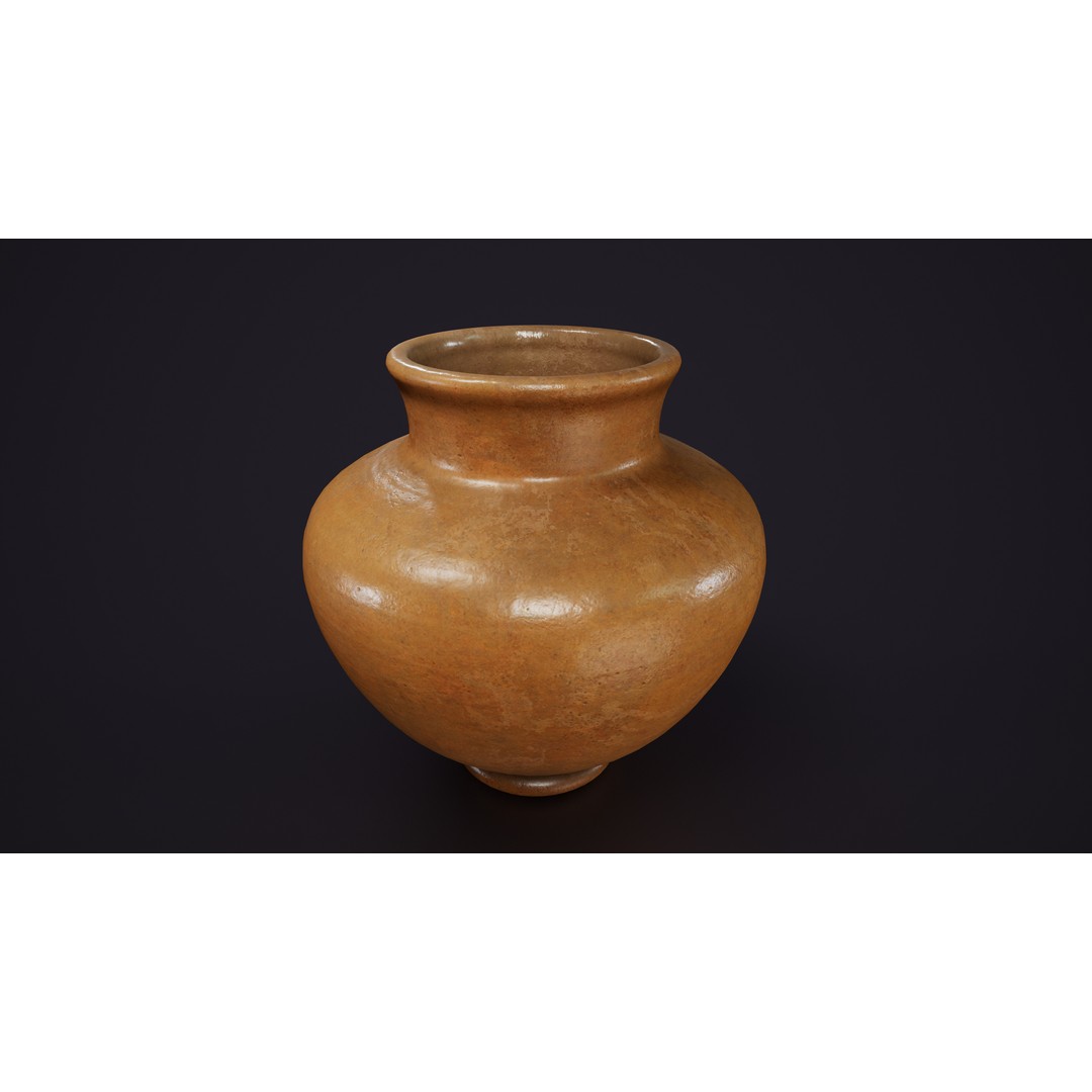 Clay Pots 3D Model – Low Poly Kitchenware Asset, FBX & OBJ Formats - View 15