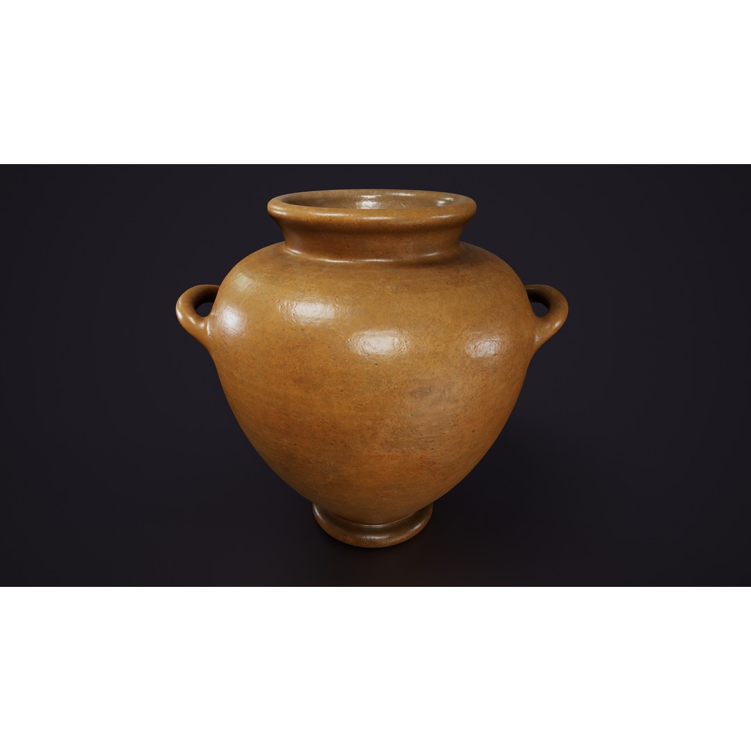 Clay Pots 3D Model – Low Poly Kitchenware Asset, FBX & OBJ Formats - View 5