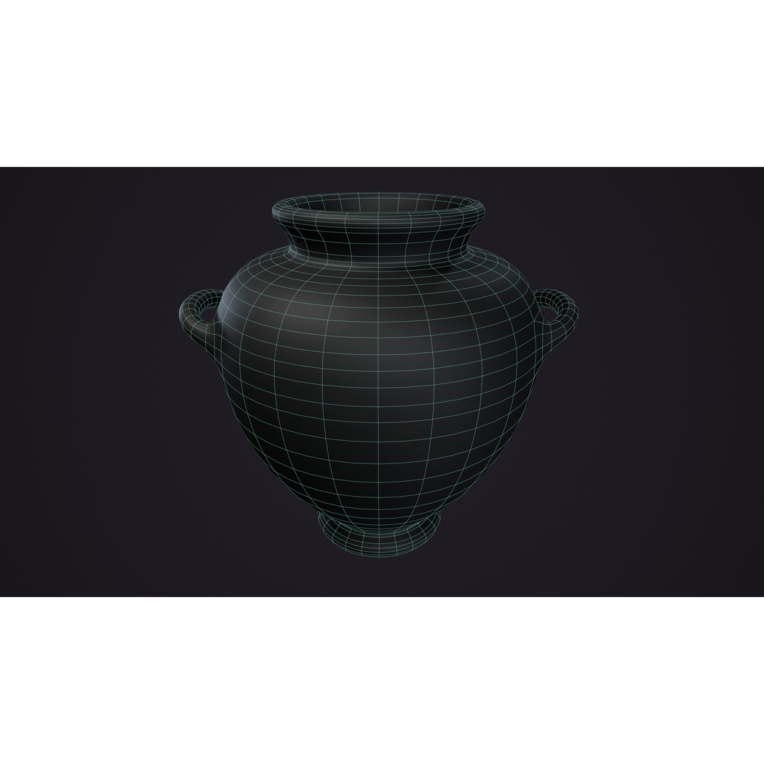Clay Pots 3D Model – Low Poly Kitchenware Asset, FBX & OBJ Formats - View 6