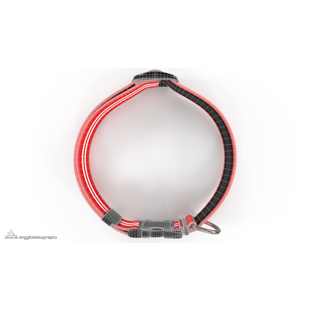Pet Collar 3D Model – Low Poly Adjustable Accessory, FBX
