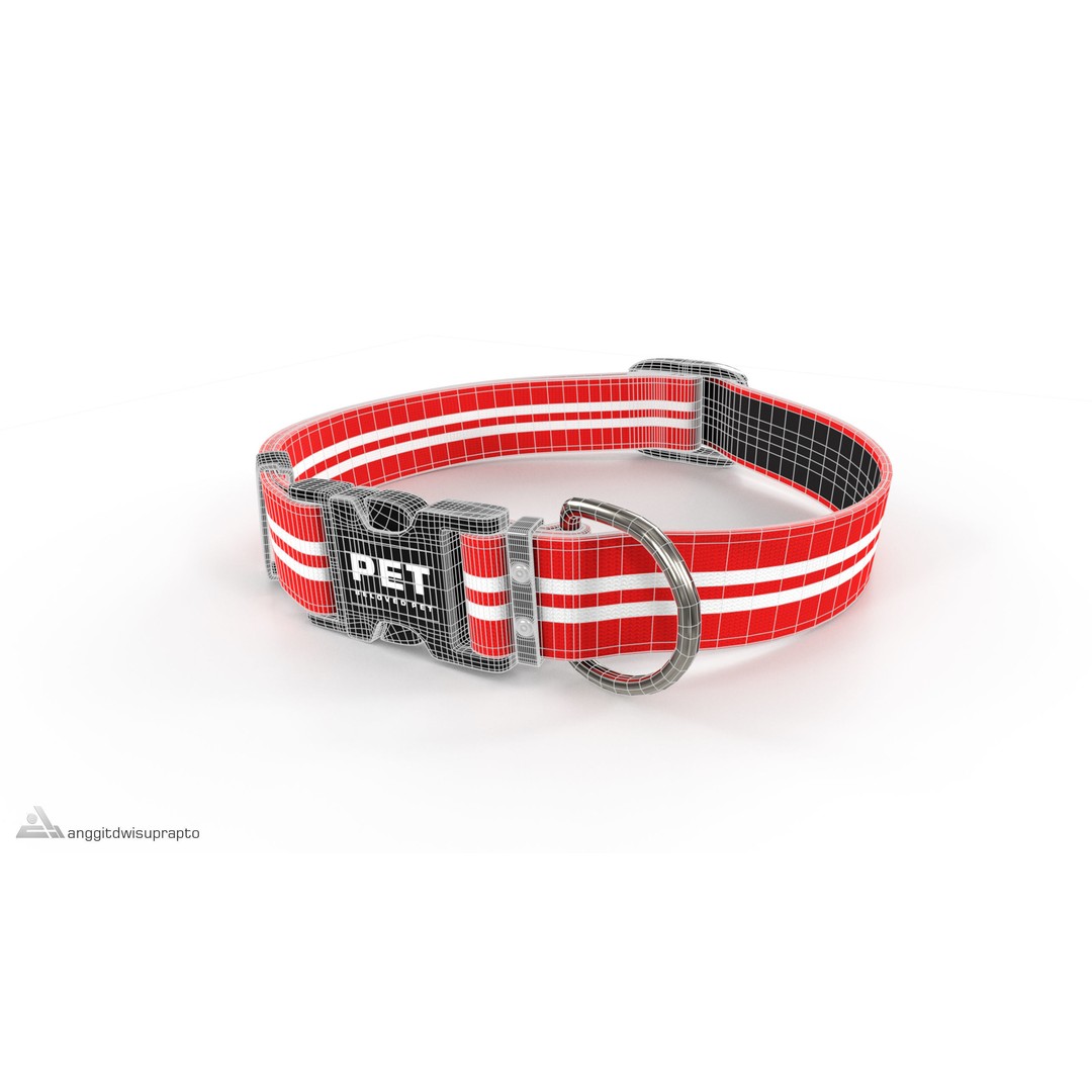 Pet Collar 3D Model – Low Poly Adjustable Accessory, FBX - View 5