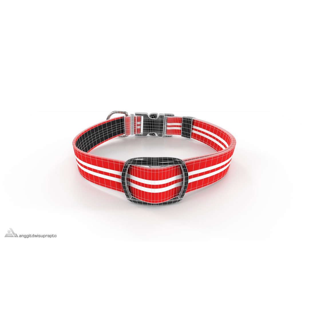 Pet Collar 3D Model – Low Poly Adjustable Accessory, FBX - View 7