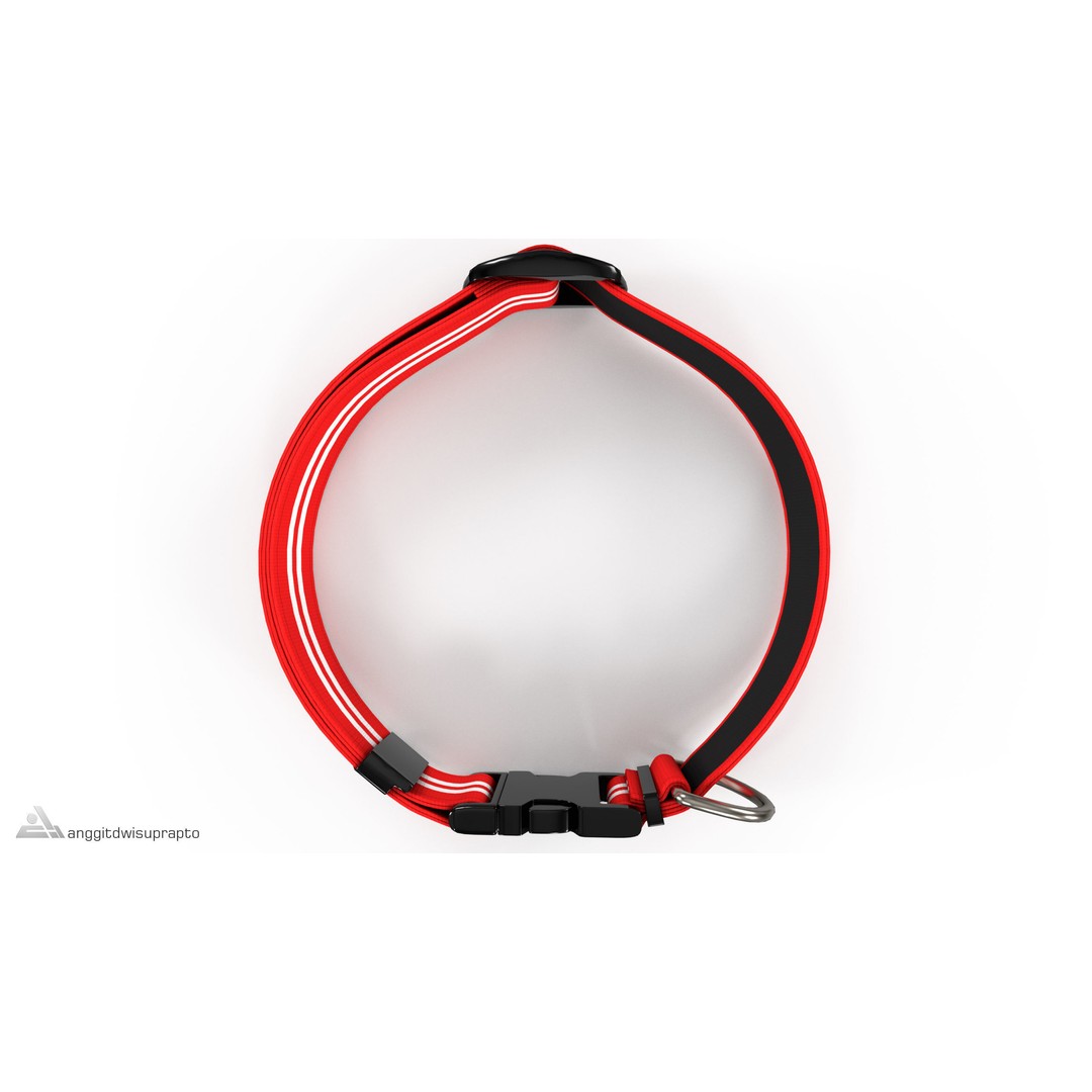 Pet Collar 3D Model – Low Poly Adjustable Accessory, FBX - View 8