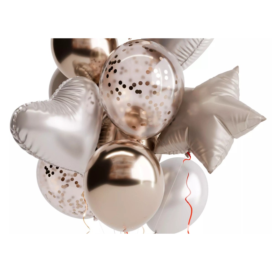 Holiday Balloons 3D Model – High Poly Decoration for Blender, FBX, OBJ