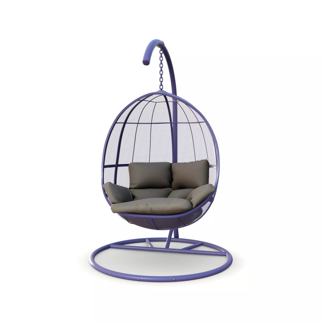 Swing Chair 3D Model – Low Poly Outdoor Furniture, Blender, FBX - View 2