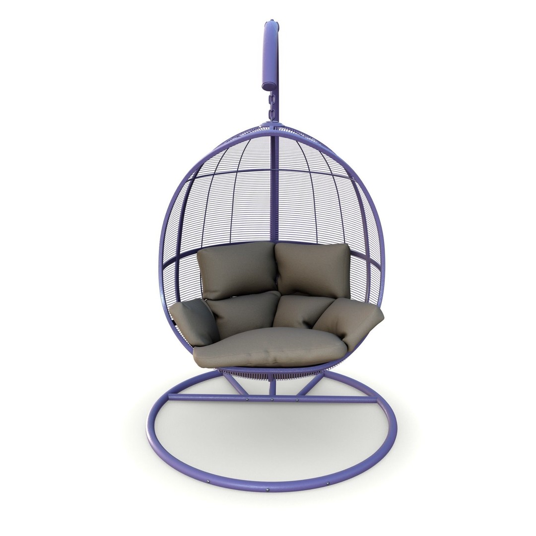 Swing Chair 3D Model – Low Poly Outdoor Furniture, Blender, FBX - View 5