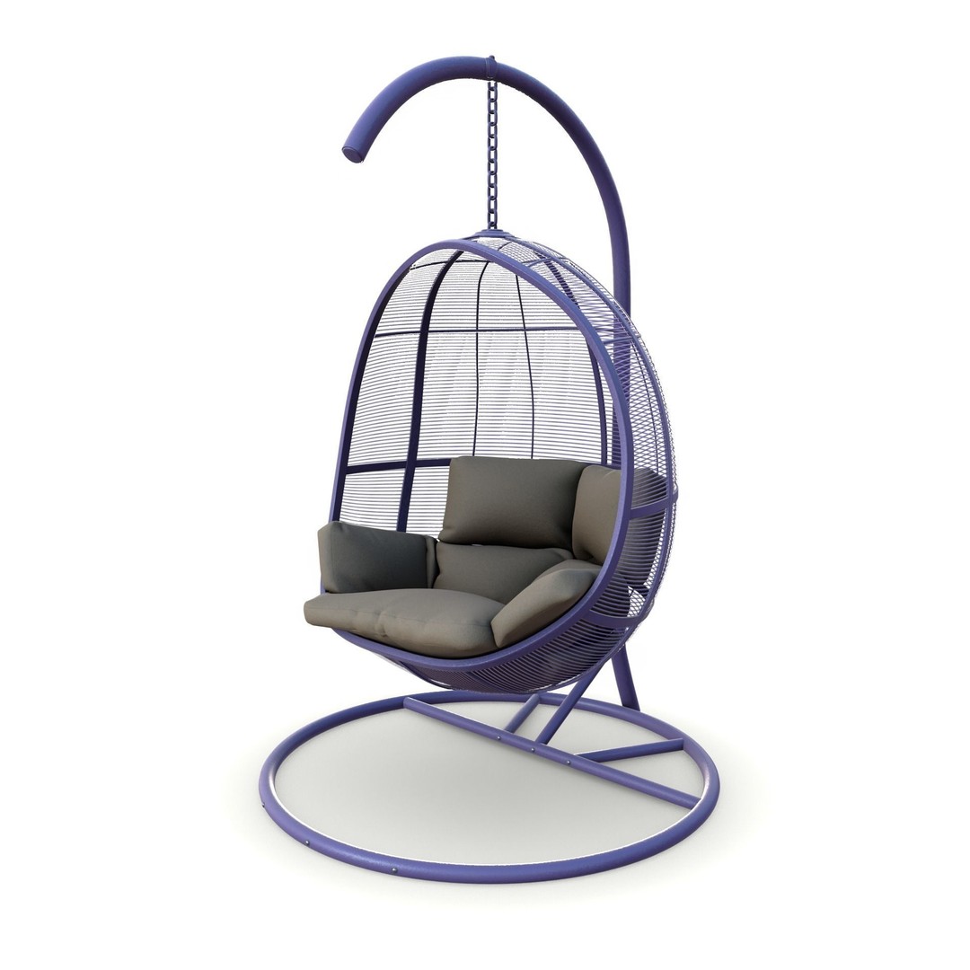 Swing Chair 3D Model – Low Poly Outdoor Furniture, Blender, FBX - View 7