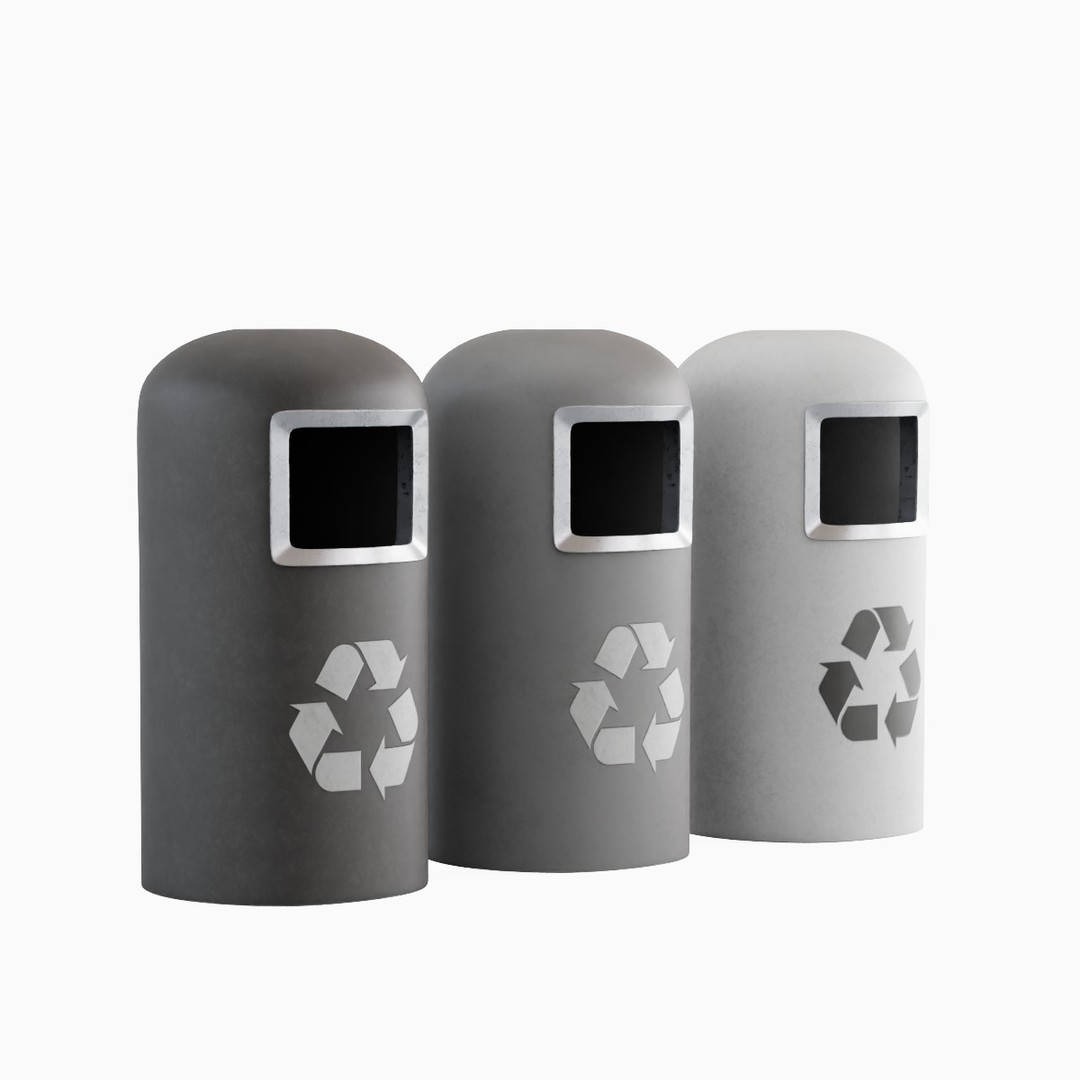 Trashbin 3D Model – Low Poly Household Asset, PBR Textures, FBX - View 4