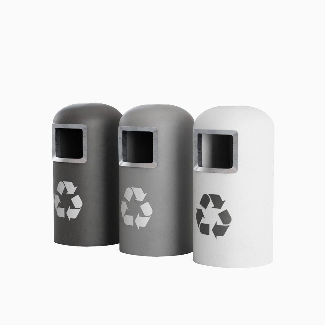 Trashbin 3D Model – Low Poly Household Asset, PBR Textures, FBX - View 5