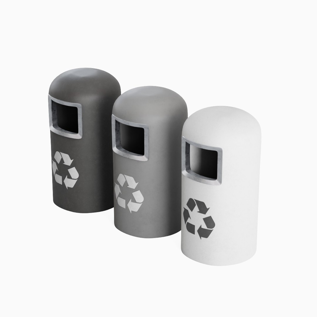 Trashbin 3D Model – Low Poly Household Asset, PBR Textures, FBX - View 7