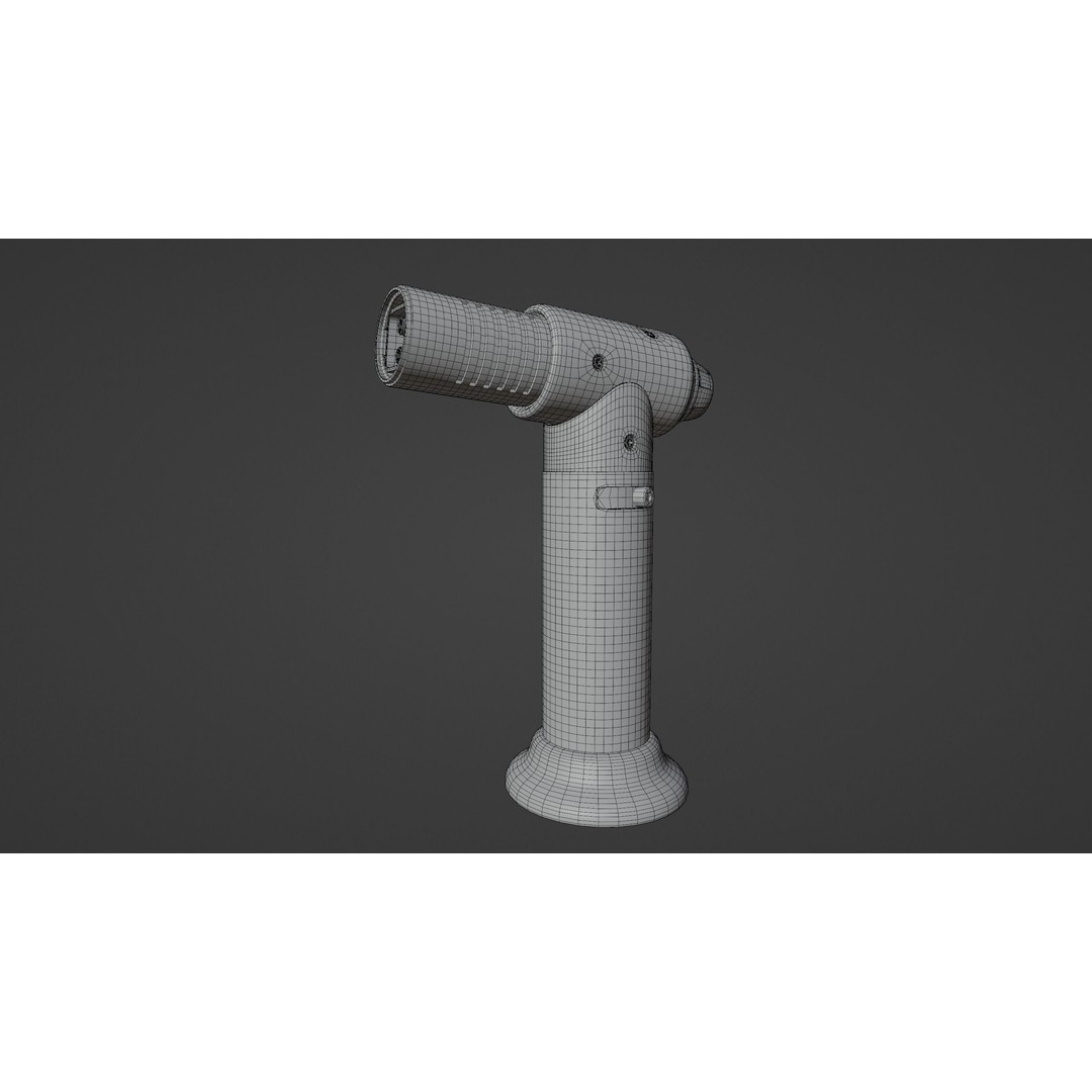 Red Lighter Gun 3D Model – PBR Game Asset, FBX & OBJ Formats - View 14